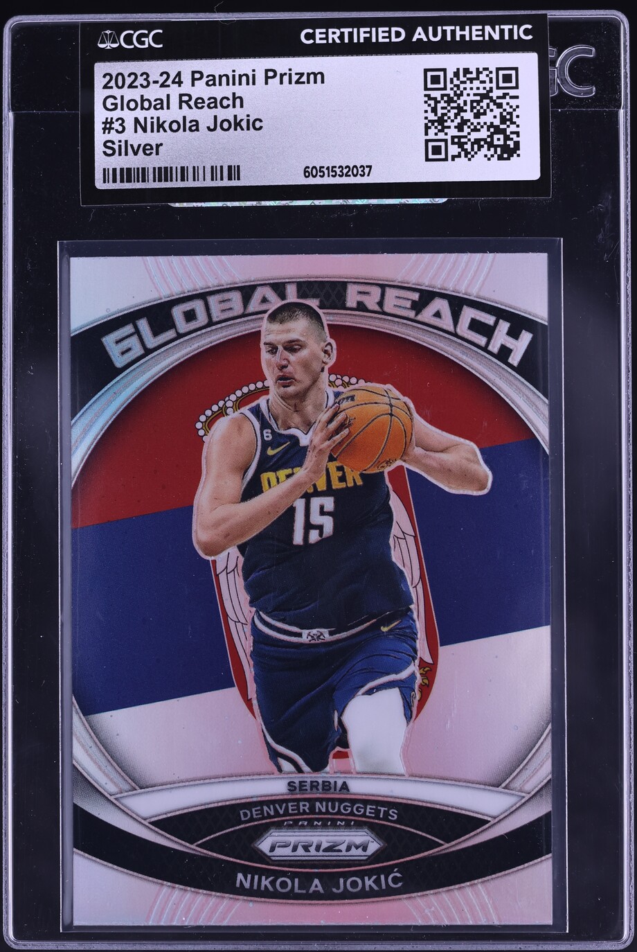 2023 Panini Prizm Global Reach Silver Nikola Jokic #3 CGC AUTH