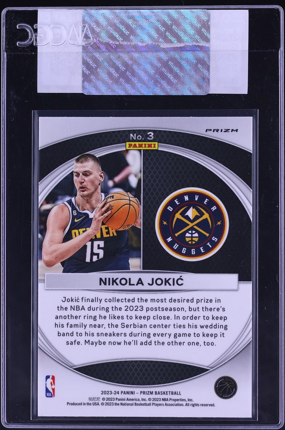 2023 Panini Prizm Global Reach Silver Nikola Jokic #3 CGC AUTH