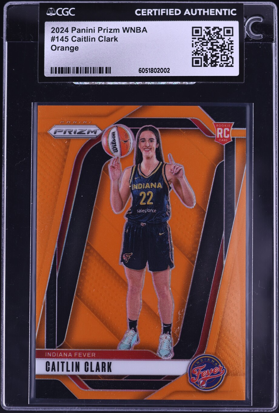 2024 Panini Prizm WNBA Orange Caitlin Clark ROOKIE /99 #145 CGC AUTH