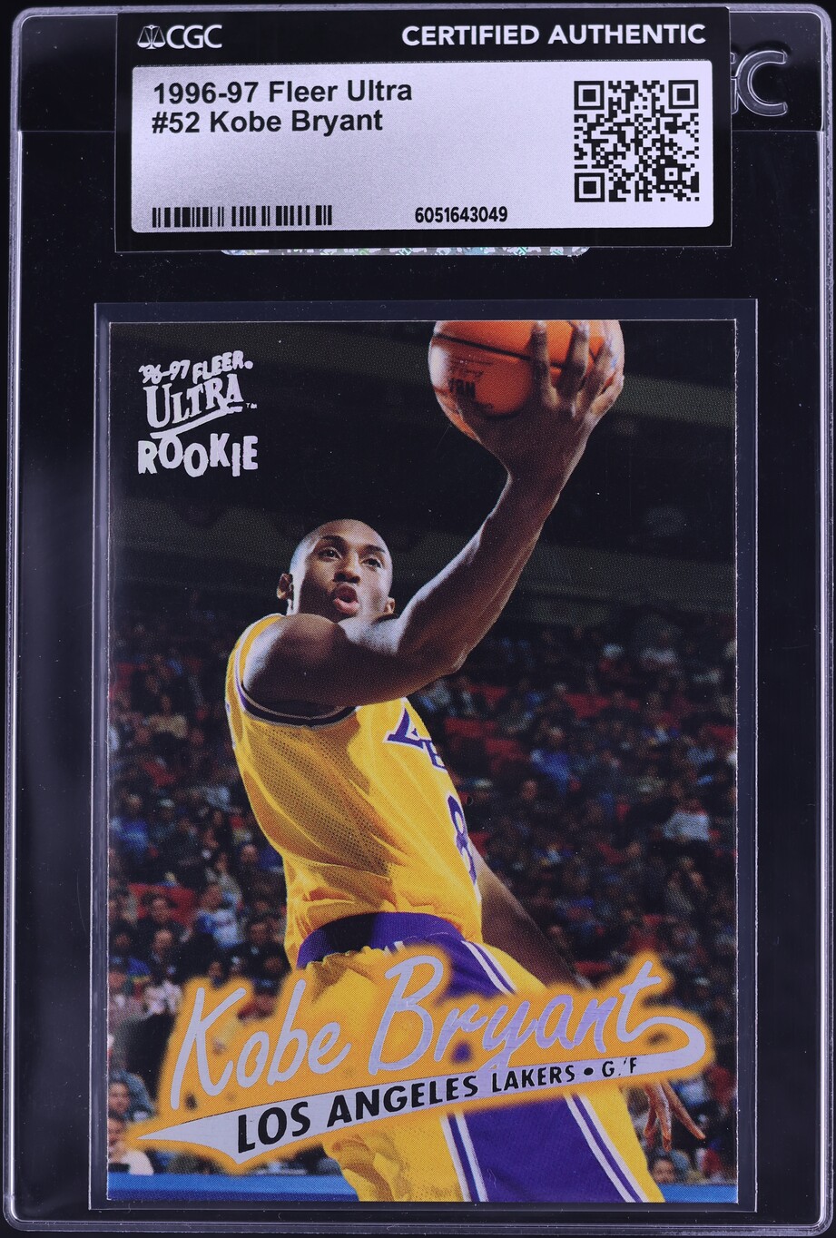 1996 Ultra Basketball Kobe Bryant ROOKIE #52 CGC AUTH
