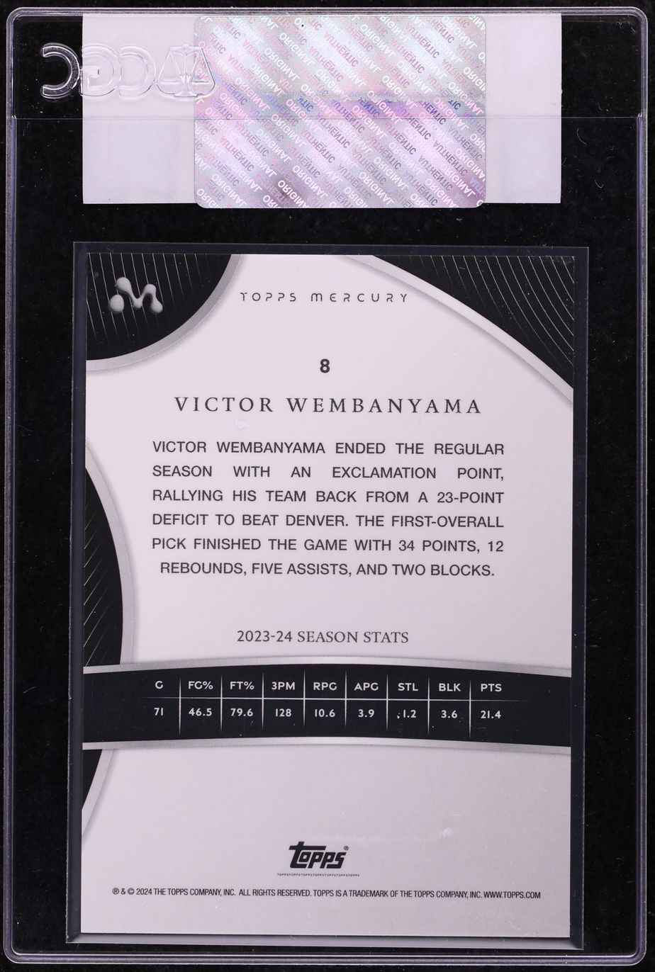 2023 Topps Mercury Specimen Tank Victor Wembanyama ROOKIE /15 #8 CGC AUTH