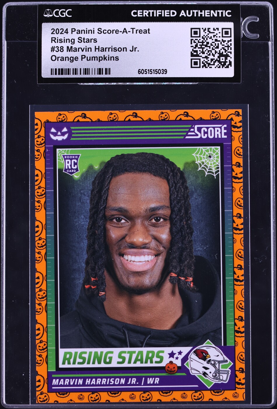 2024 Score-A-Treat Orange Pumpkins Marvin Harrison Jr. ROOKIE #38 CGC AUTH