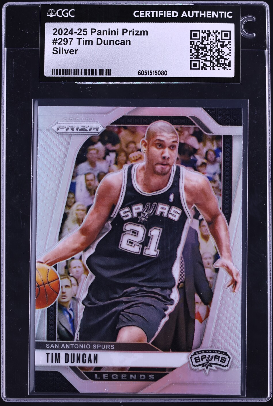 2024 Panini Prizm Silver Tim Duncan #297 CGC AUTH