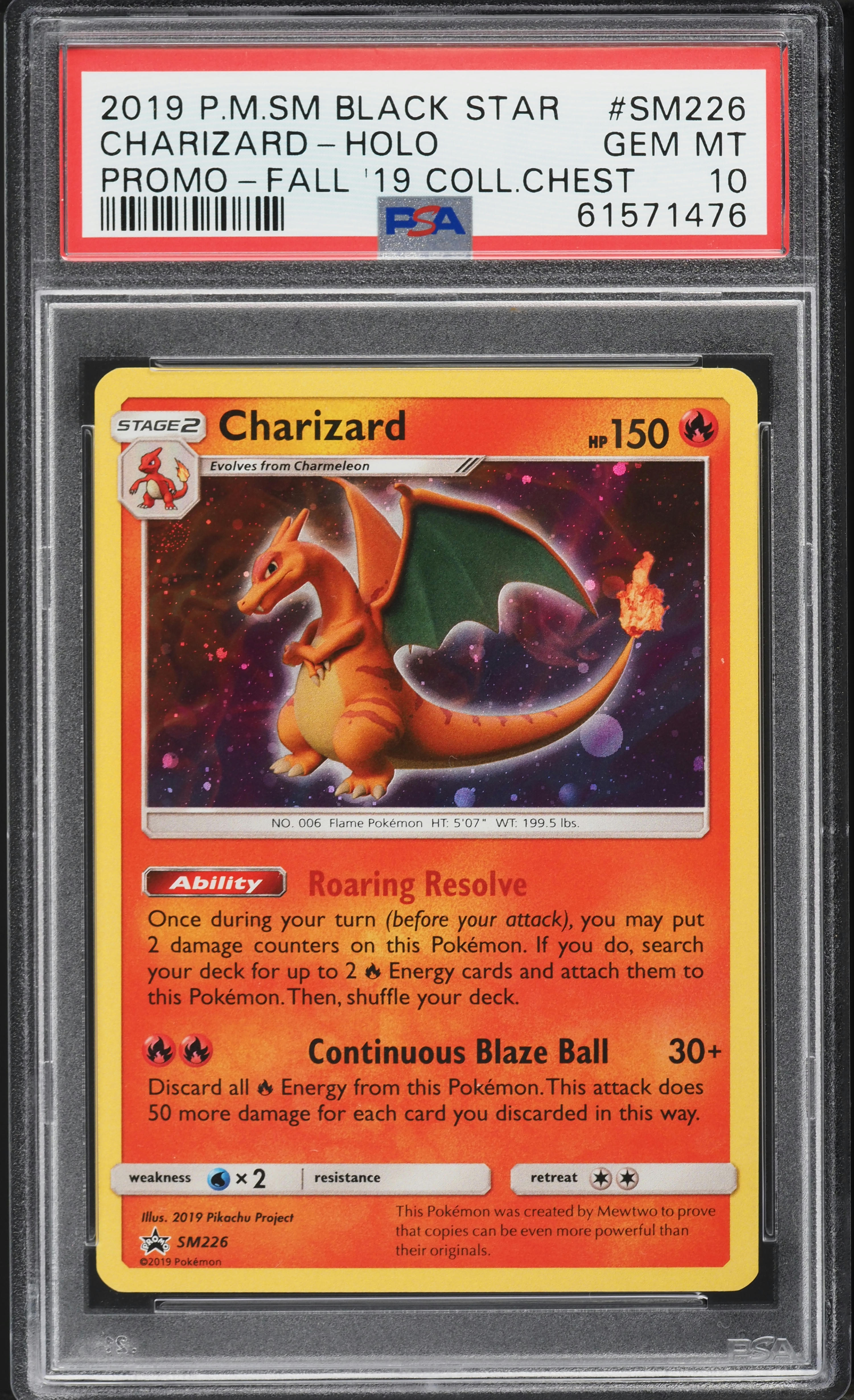 2019 Pokemon SM Black Star Promo Fall '19 Holo Charizard #SM226 PSA 10 GEM  MINT