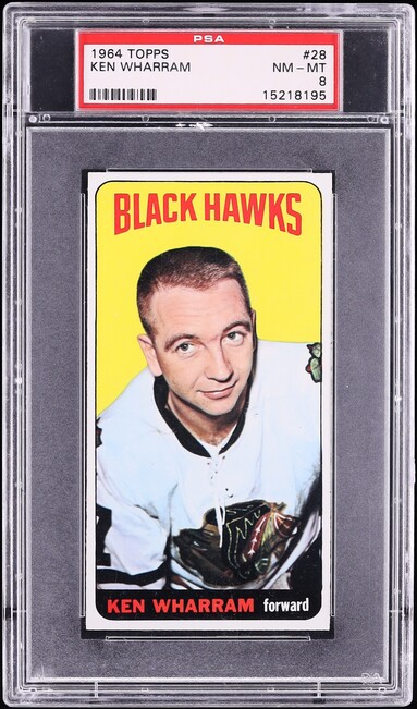 1964 Topps Hockey Ken Wharram #28 PSA 8 NM-MT