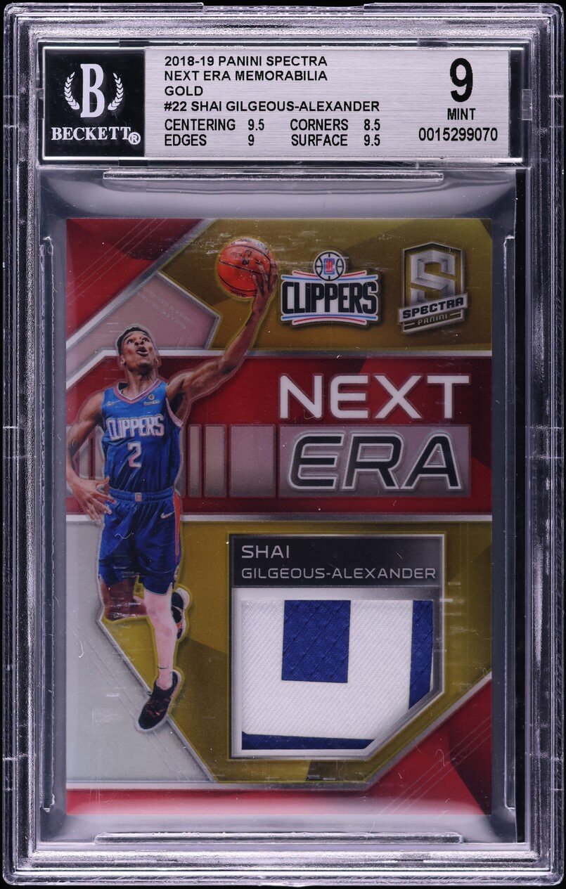 2018 Panini Spectra Next Era Gold Shai Gilgeous-Alexander RC PATCH /10 #22 BGS 9