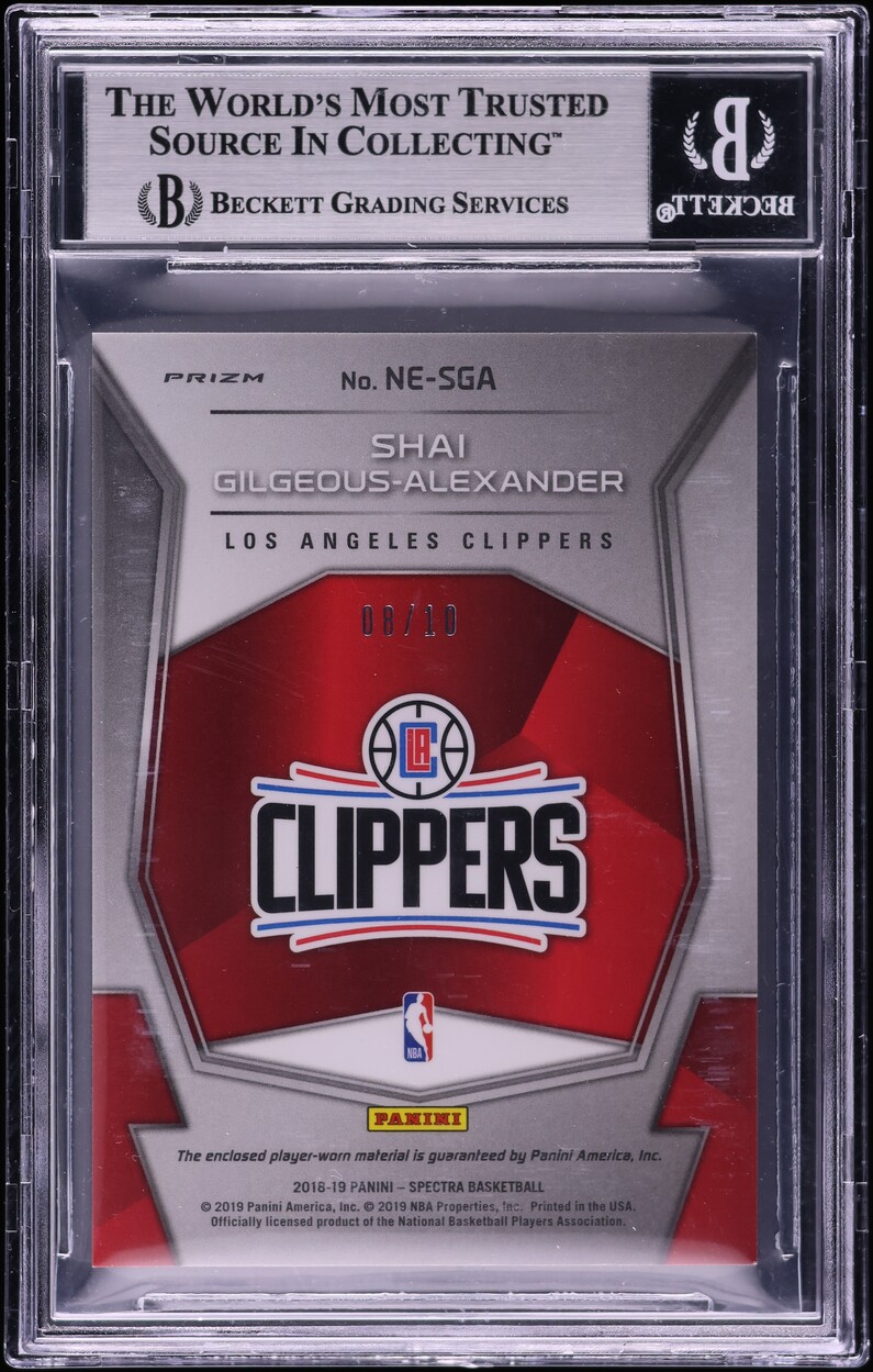 2018 Panini Spectra Next Era Gold Shai Gilgeous-Alexander RC PATCH /10 #22 BGS 9