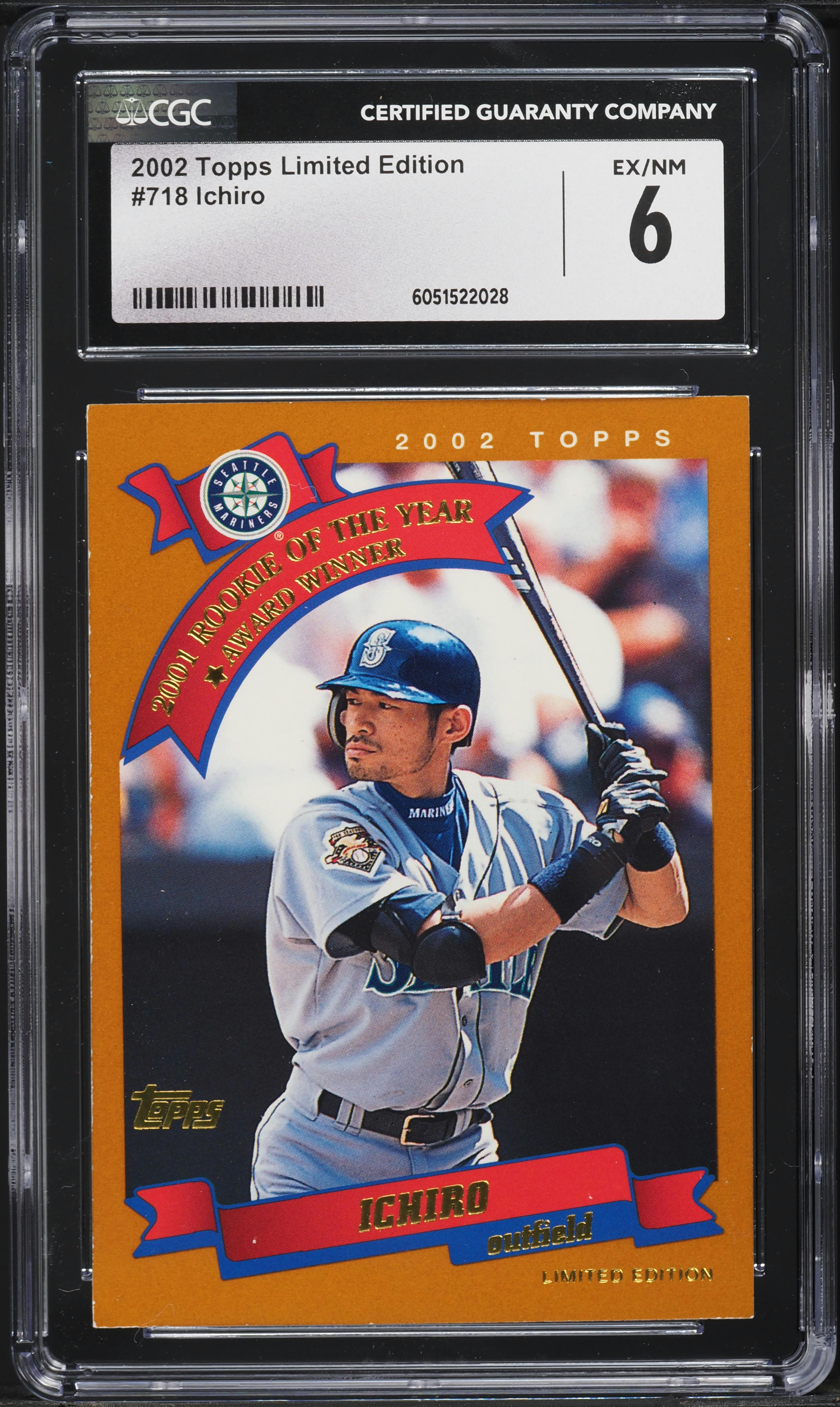 2002 Topps Limited Edition Ichiro #718 CGC 6 EXMT on Fanatics Collect