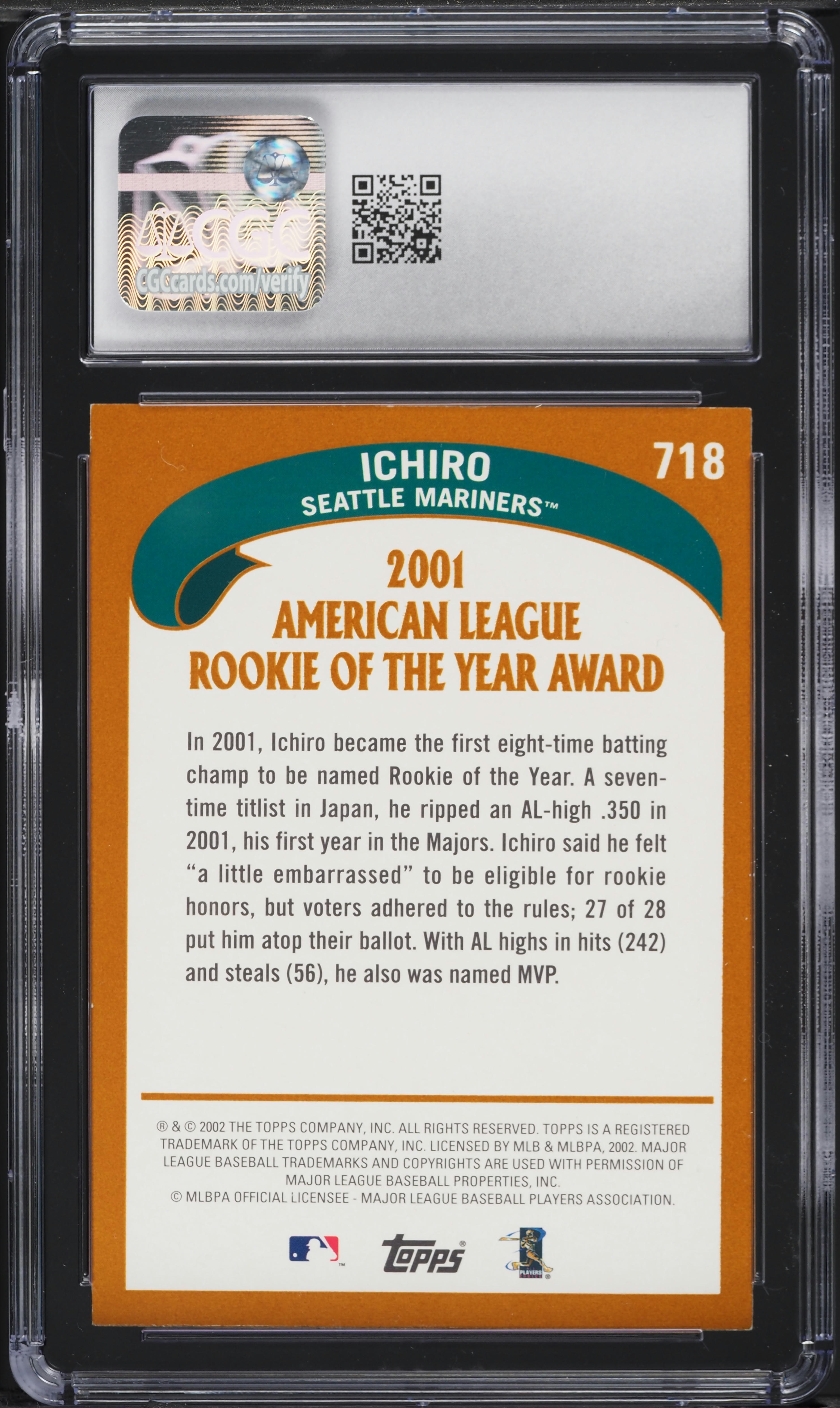 2002 Topps Limited Edition Ichiro #718 CGC 6 EXMT on Fanatics Collect