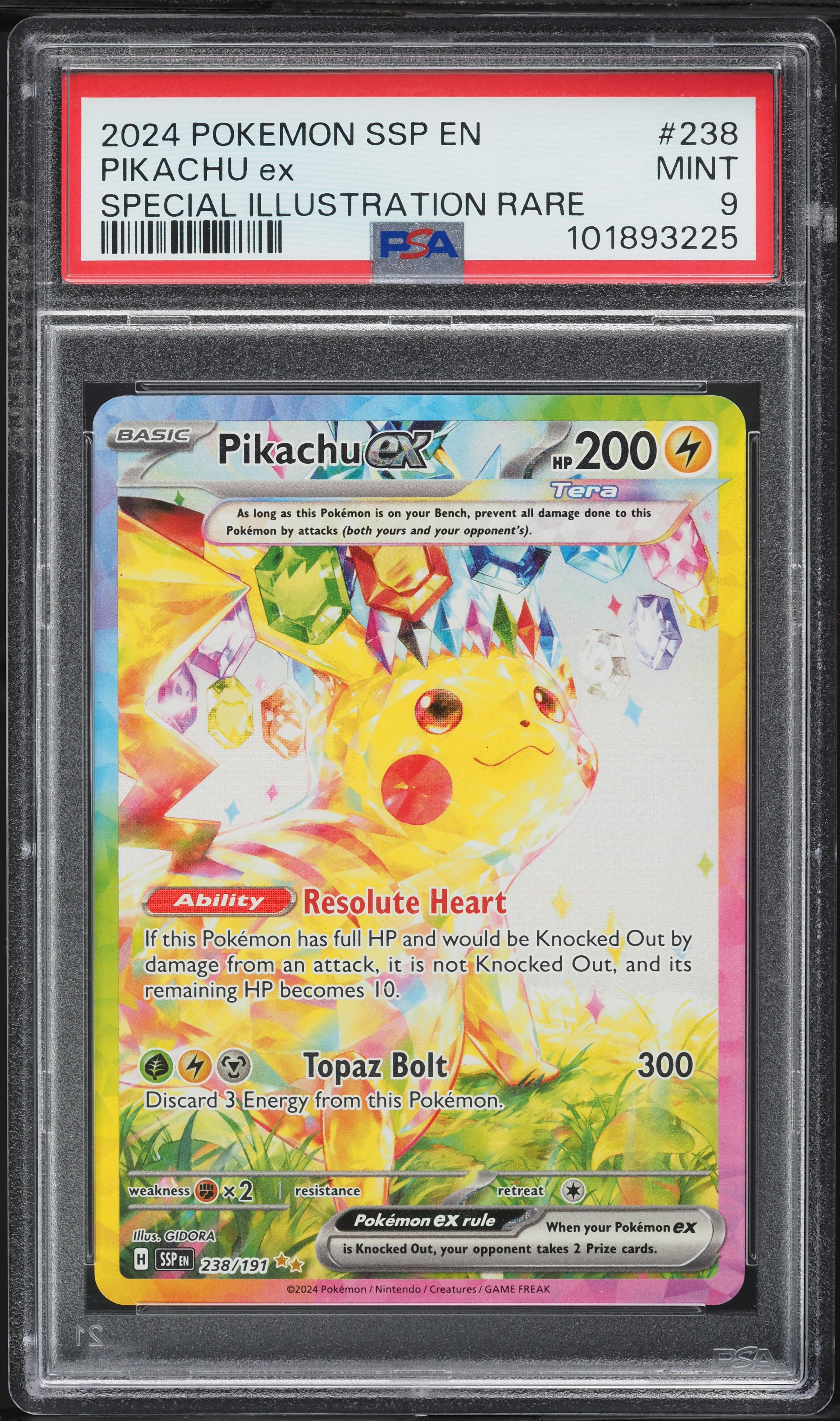 2024 Pokemon Scarlet & Violet Surging Sparks SIR Pikachu ex #238