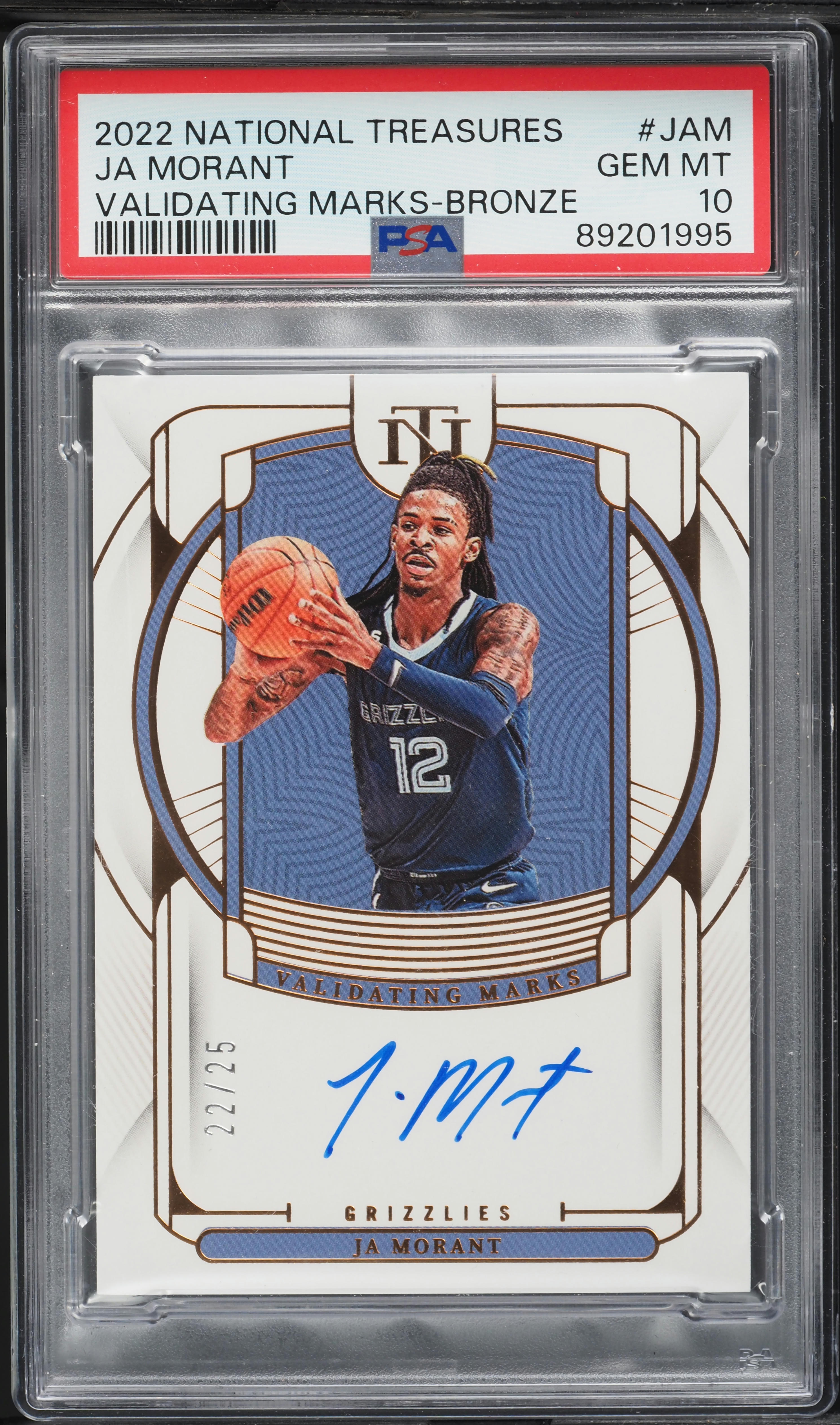 2022-23 National Treasures Ja Morant ジャ 2022 National Treasures Validating Marks Bronze Ja Morant AUTO /25