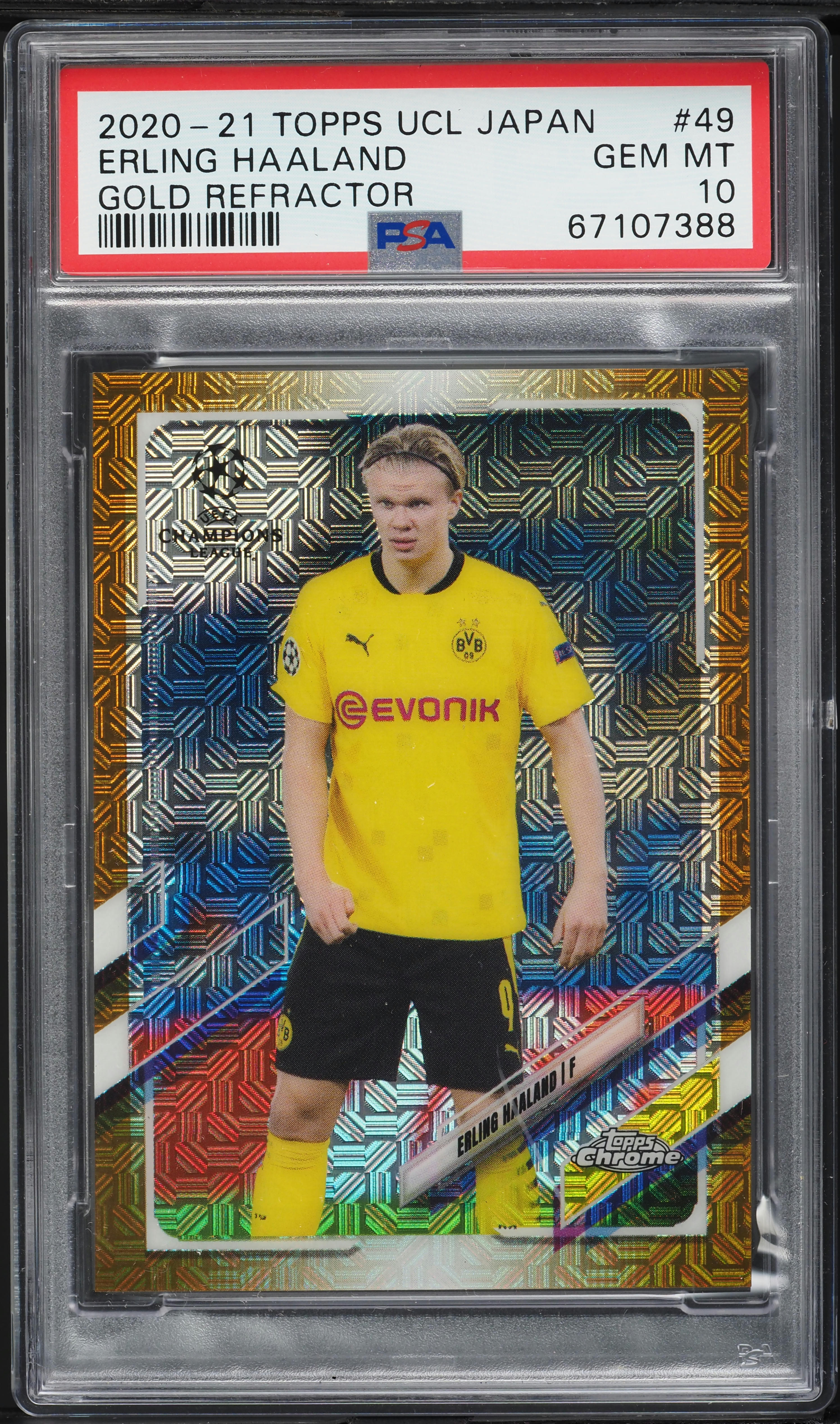 2020 Topps Chrome UEFA Japan Edition Gold Refractor Erling Haaland