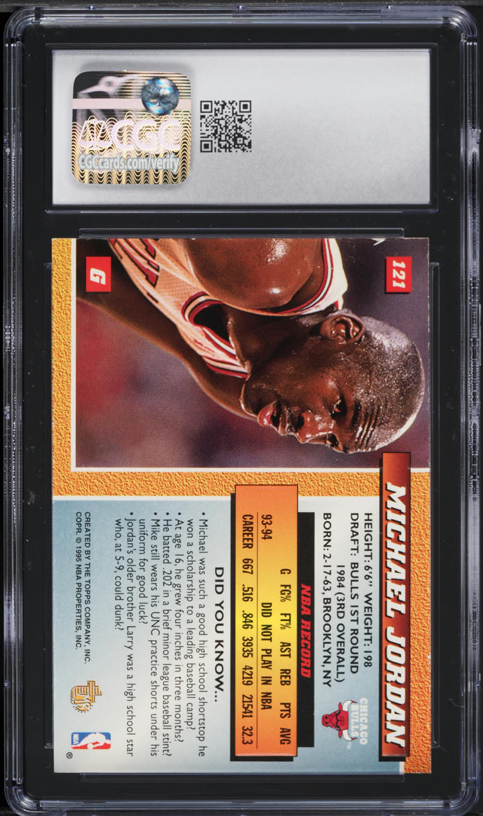 1994 Topps Embossed Michael Jordan #121 CGC 8 NM-MT