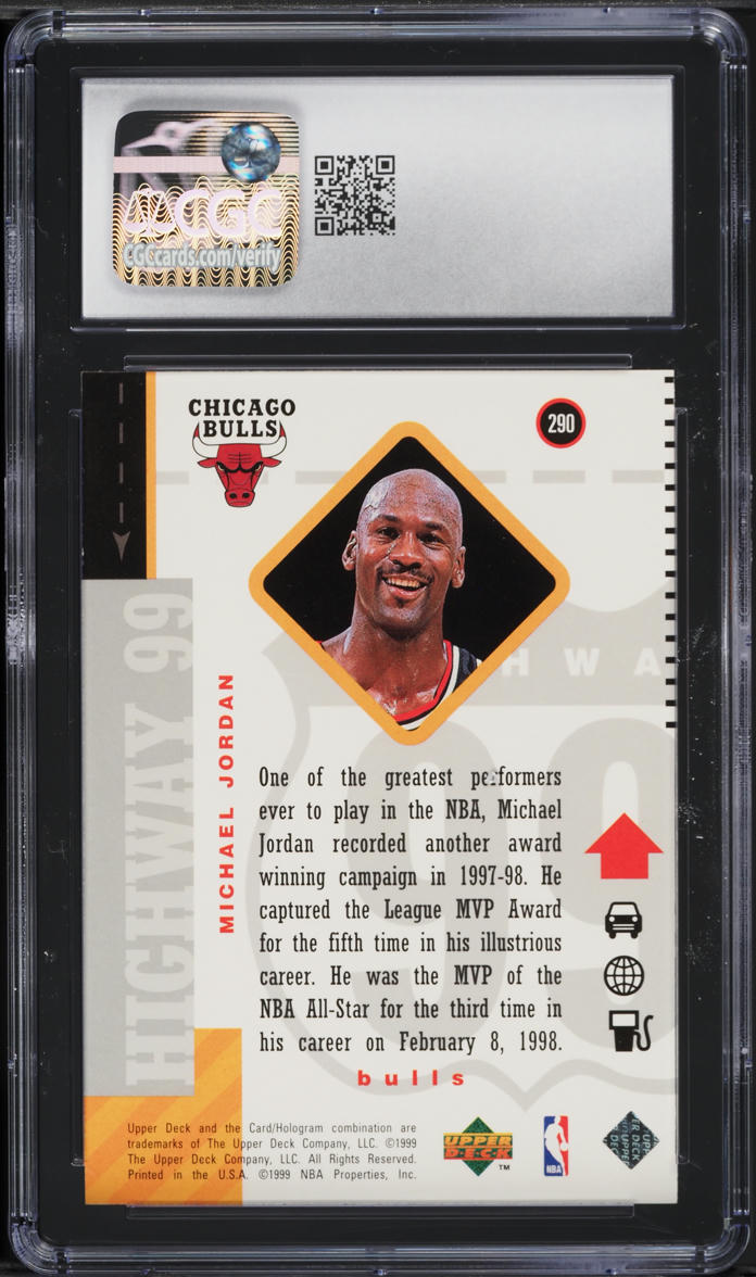 1998 Upper Deck Basketball Highway 99 Michael Jordan #290 CGC 9 MINT