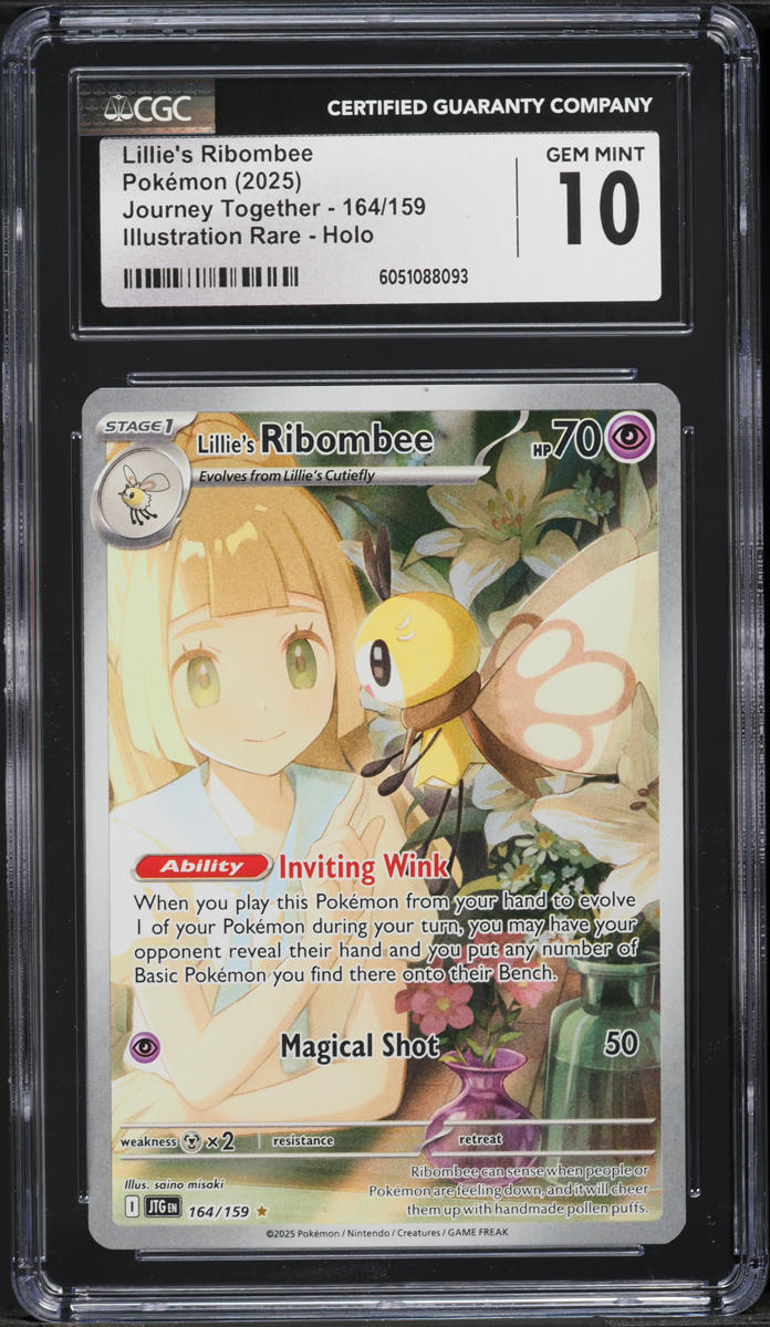 2025 Pokemon SV Journey Together IR Lillie's Ribombee #164 CGC 10