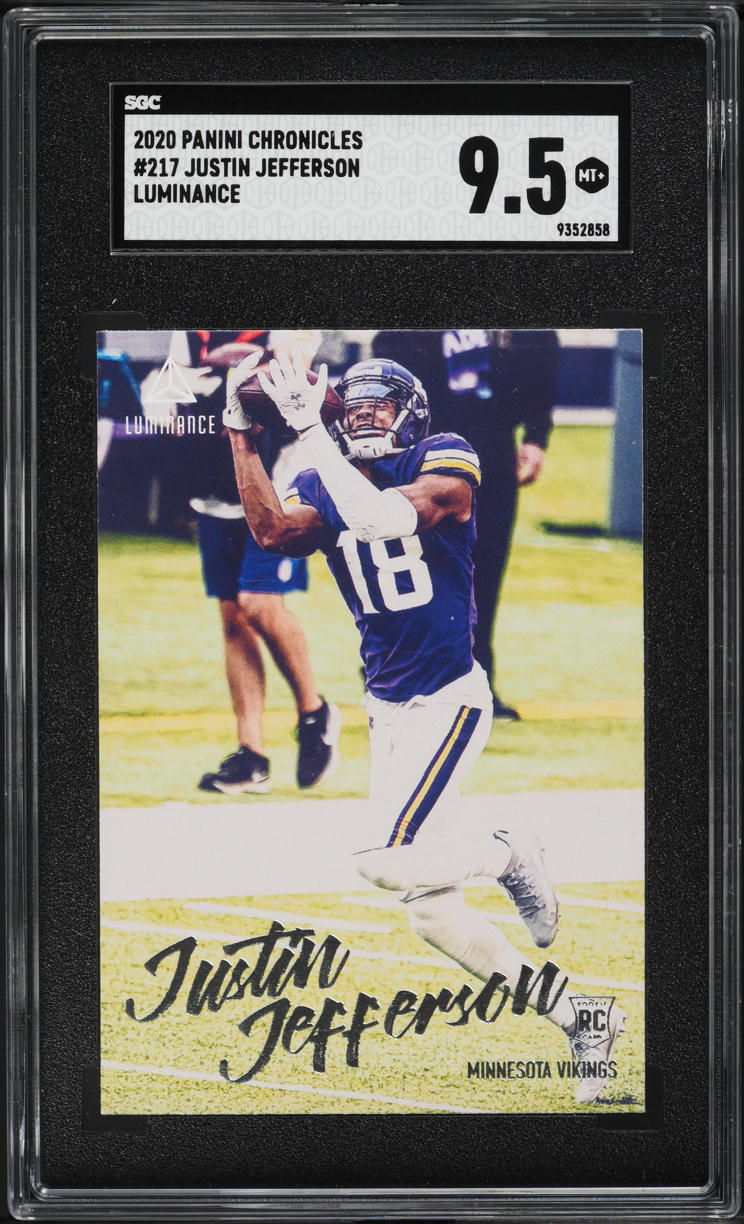 2020 Panini Chronicles Luminance Justin Jefferson ROOKIE #217 SGC 9.5 MINT+