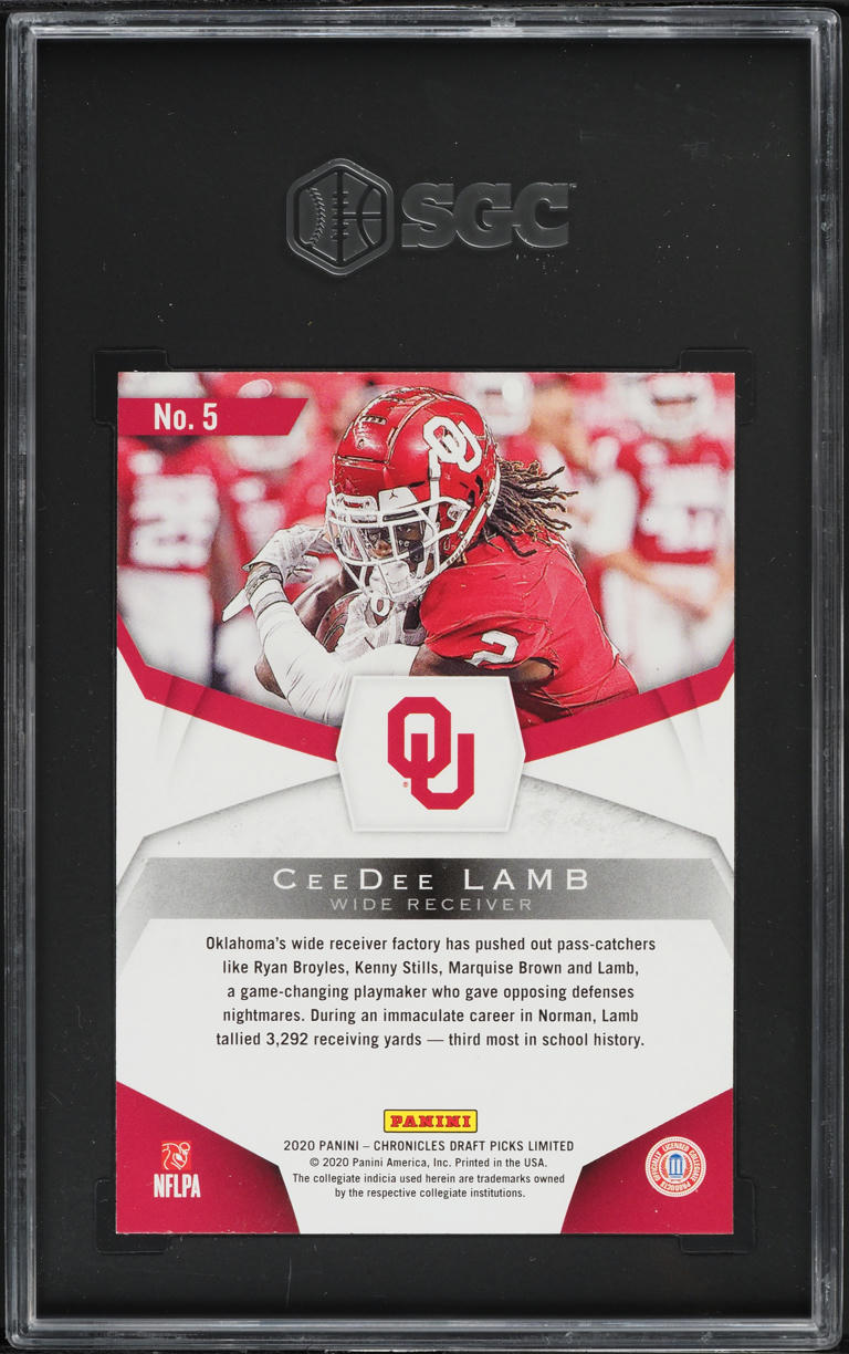 2020 Panini Chronicles Draft Picks Limited Phenoms Ceedee Lamb RC #5 SGC 9.5