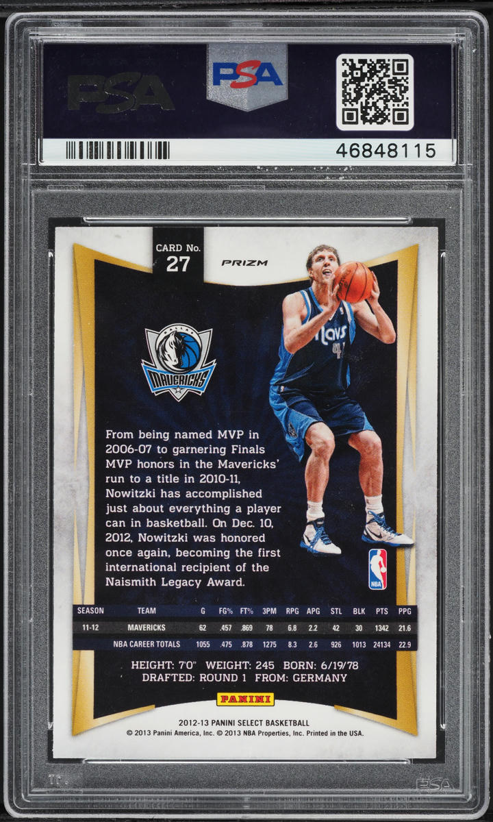 2012 Select Silver Prizm Dirk Nowitzki #27 PSA 9 MINT
