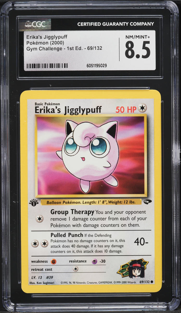 2000 Pokemon Gym Challenge 1st Edition Erika's Jigglypuff #69 CGC 8.5 NM-MT+