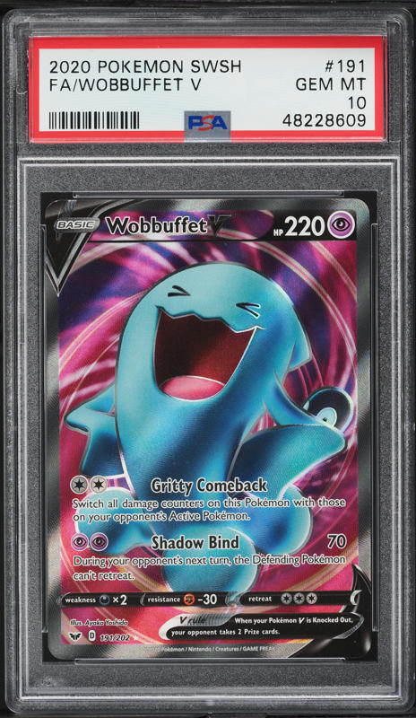 2019 Pokemon Japanese Sword & Shield Full Art Wobbuffet V #063 PSA
