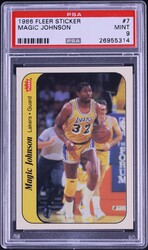 1986 Fleer Sticker Magic Johnson #7 PSA 9 MINT on Fanatics Collect