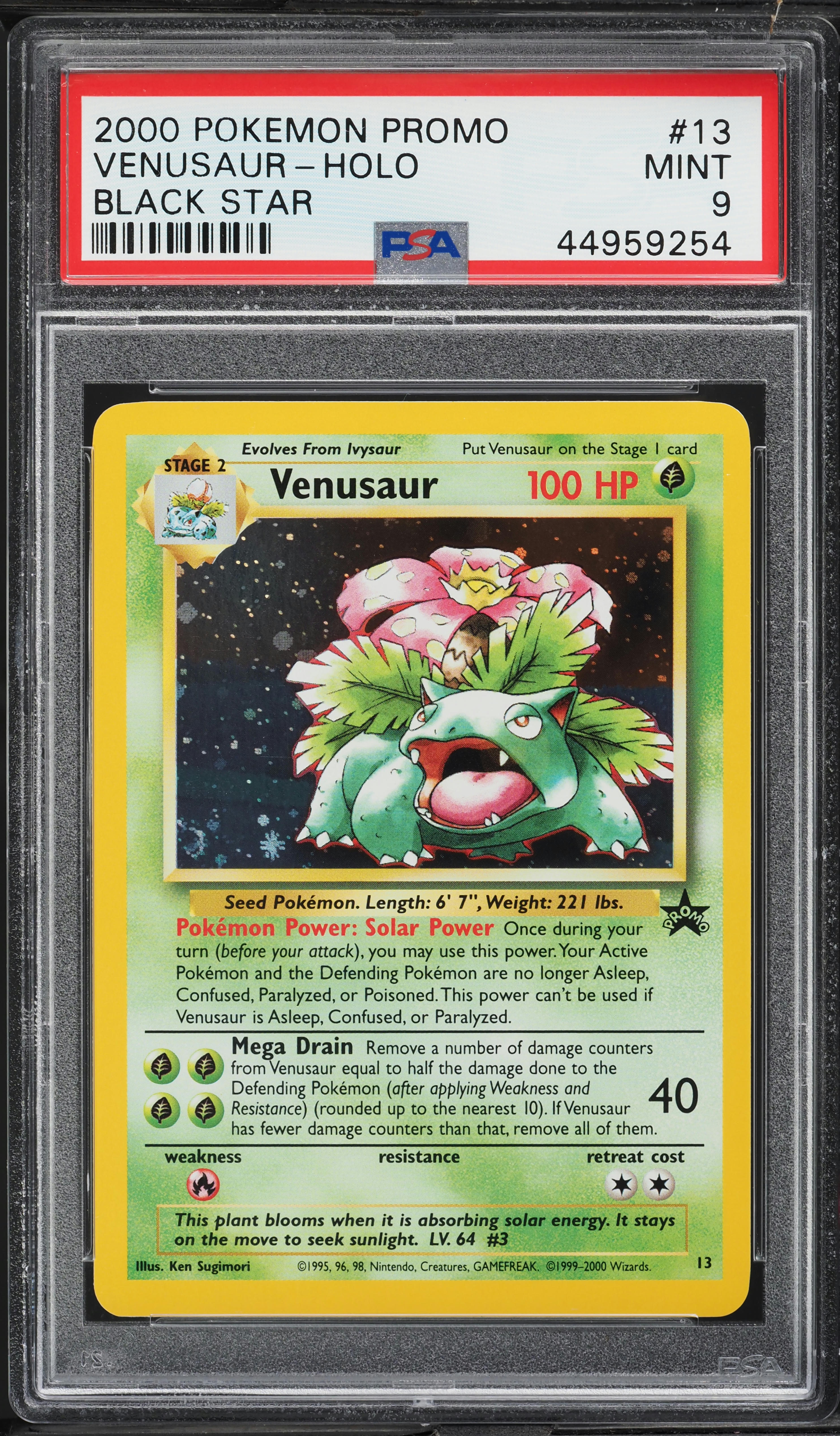 2000 Pokemon Black Star Promo Holo Venusaur #13 PSA 9 MINT on