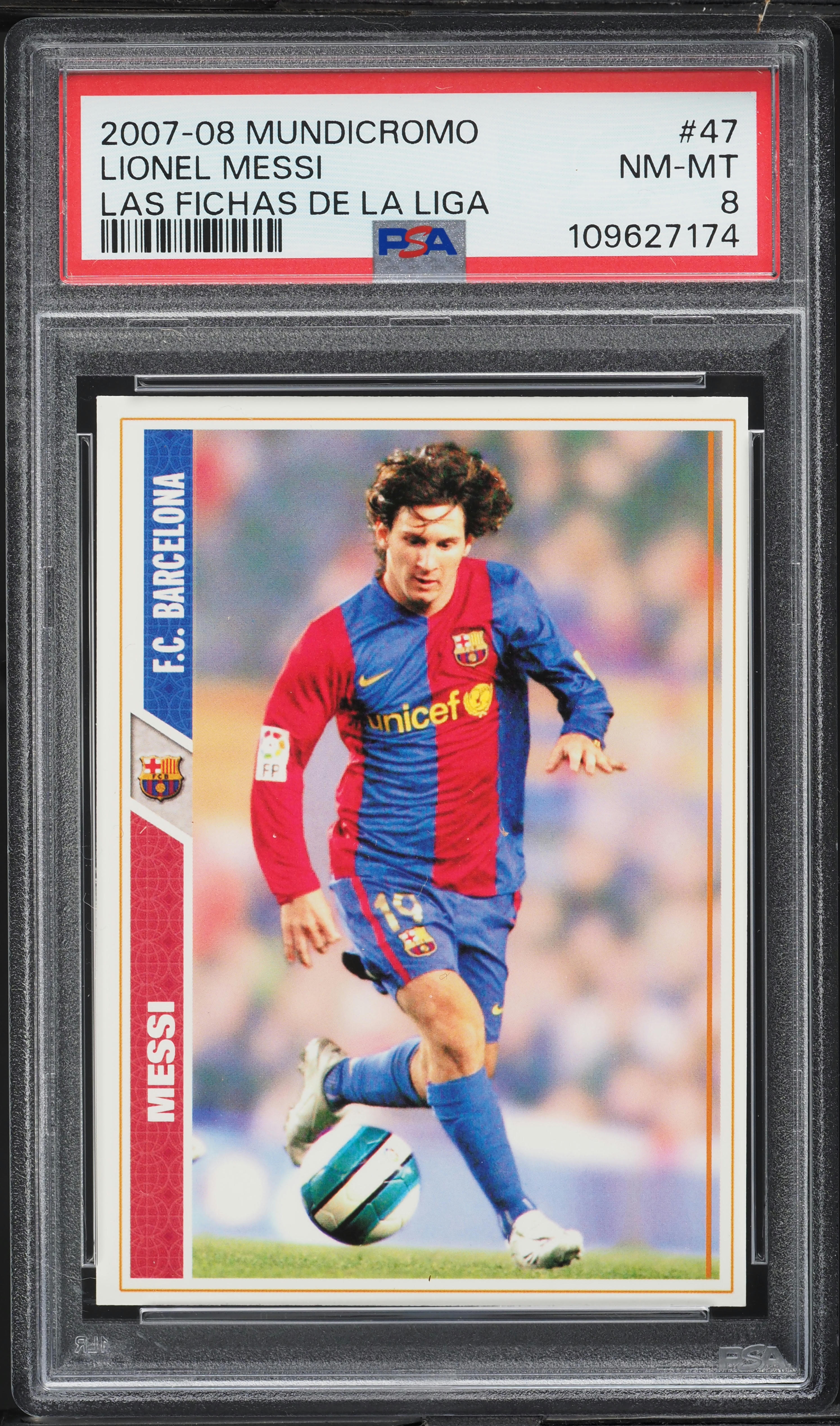 2007 Mundicromo Las Fichas De La Liga Lionel Messi #47 PSA 8 NM-MT