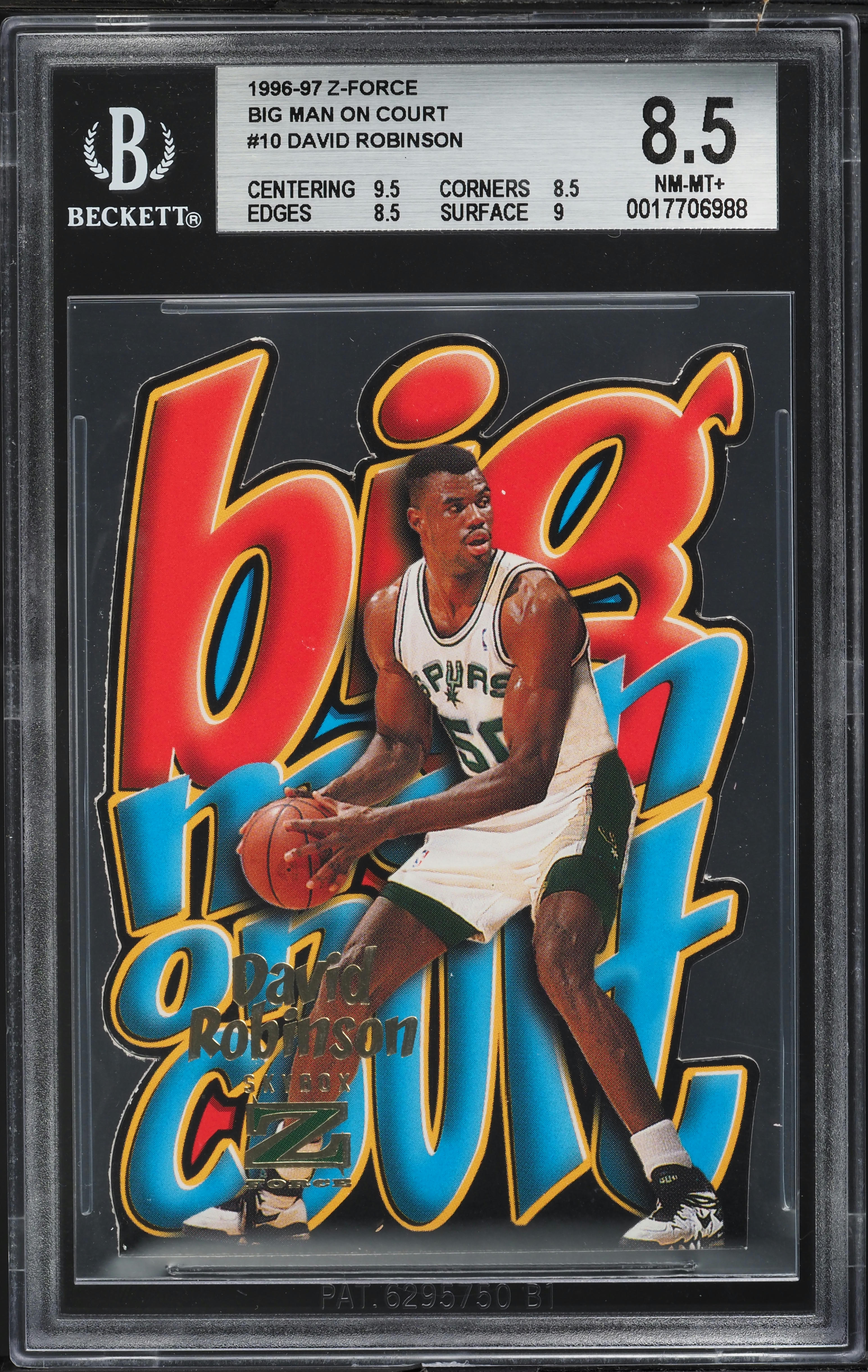 1996 Skybox Z-Force Big Men On Court Die-Cut David Robinson #10