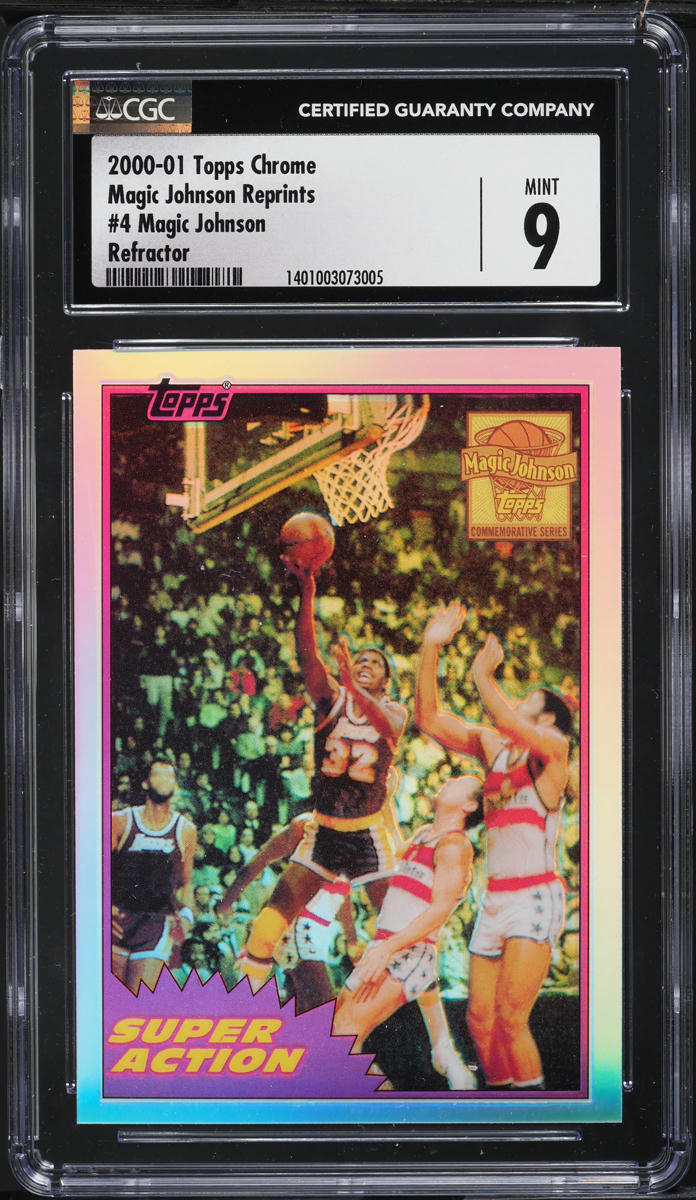 2000 Topps Chrome Reprints Refractor Magic Johnson #4 CGC 9 MINT