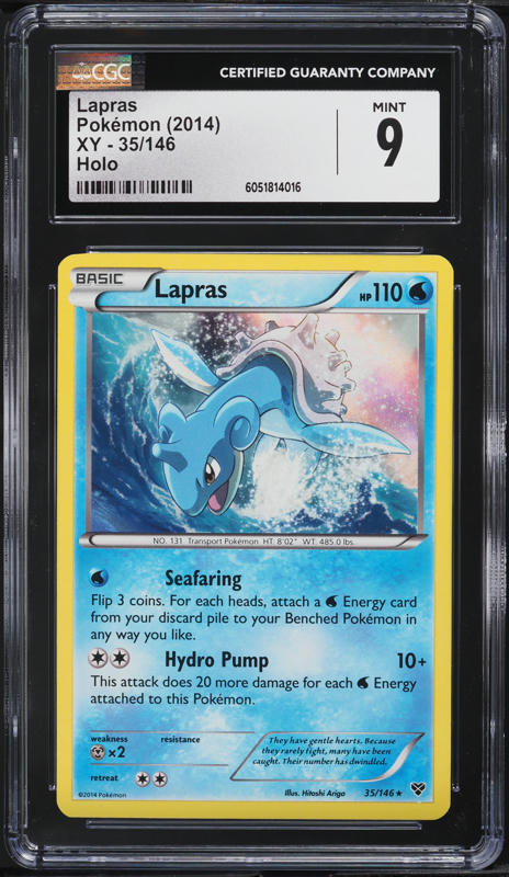 2014 Pokemon XY Holo Lapras #35 CGC 9 MINT
