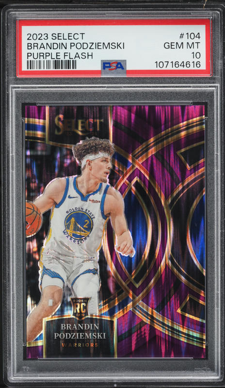 2023 Panini Select Purple Flash Brandin Podziemski ROOKIE /175