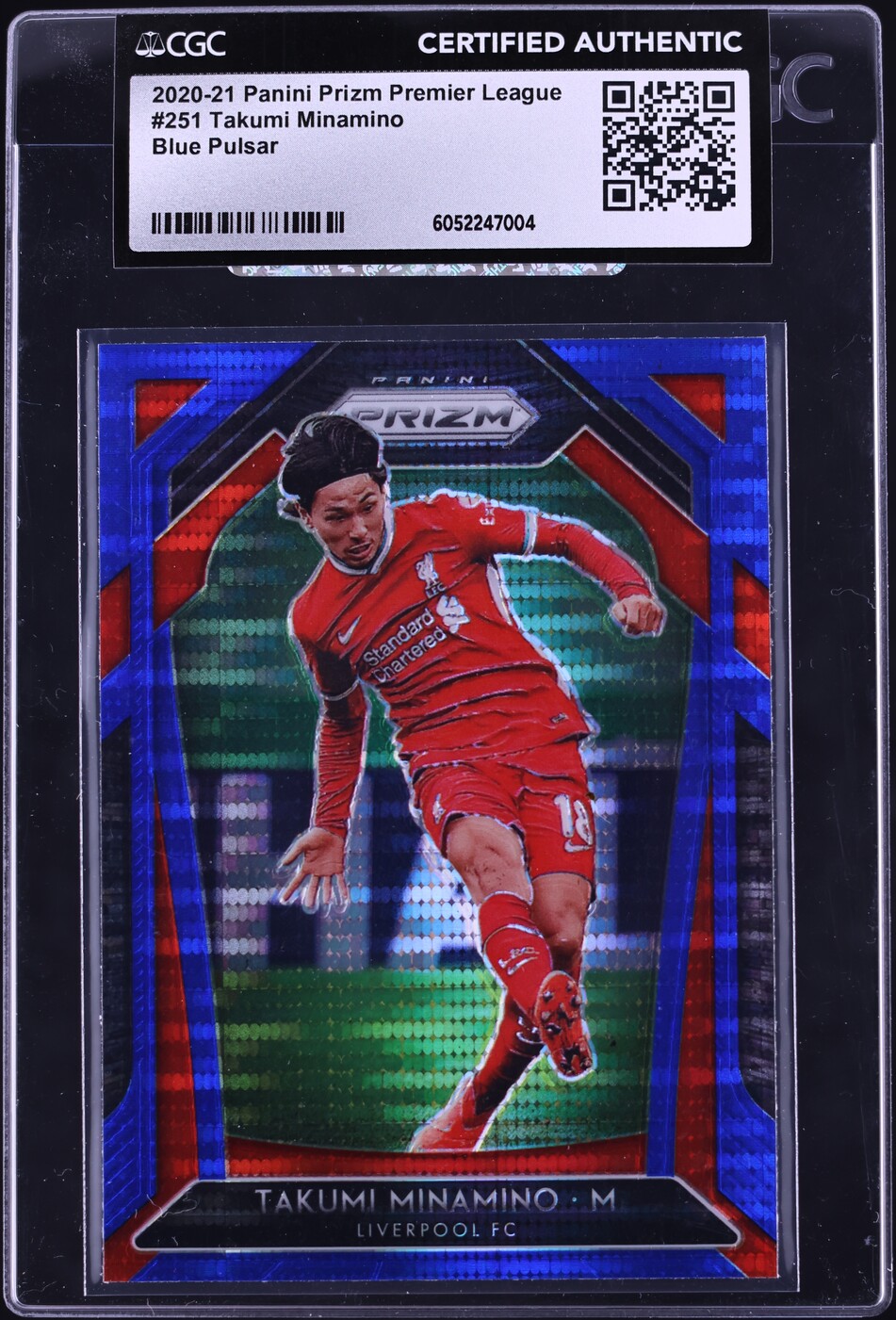 2020 Panini Prizm Premier League Blue Pulsar Takumi Minamino #251