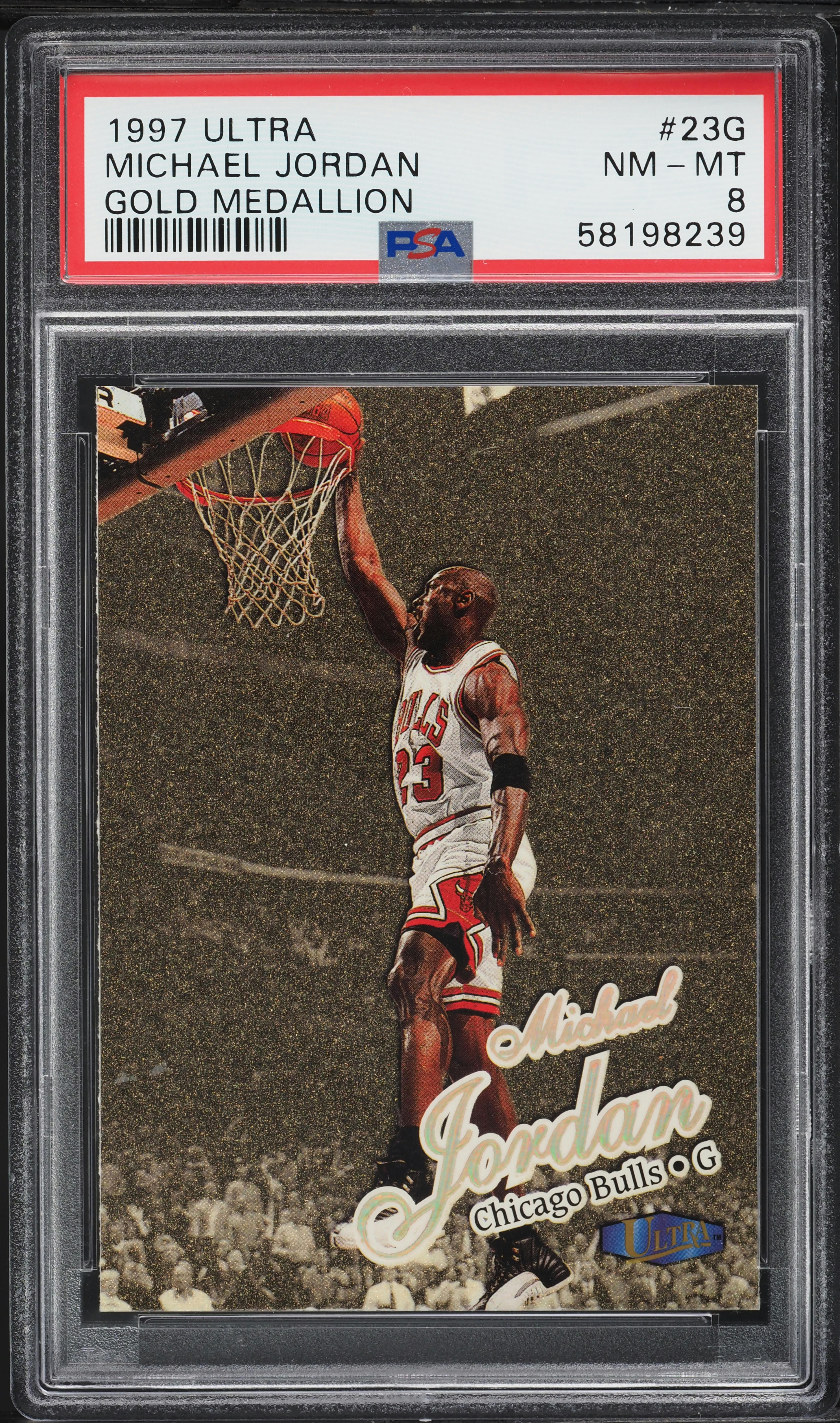 1997 Ultra Gold Medallion Michael Jordan #23G PSA 8 NM-MT on