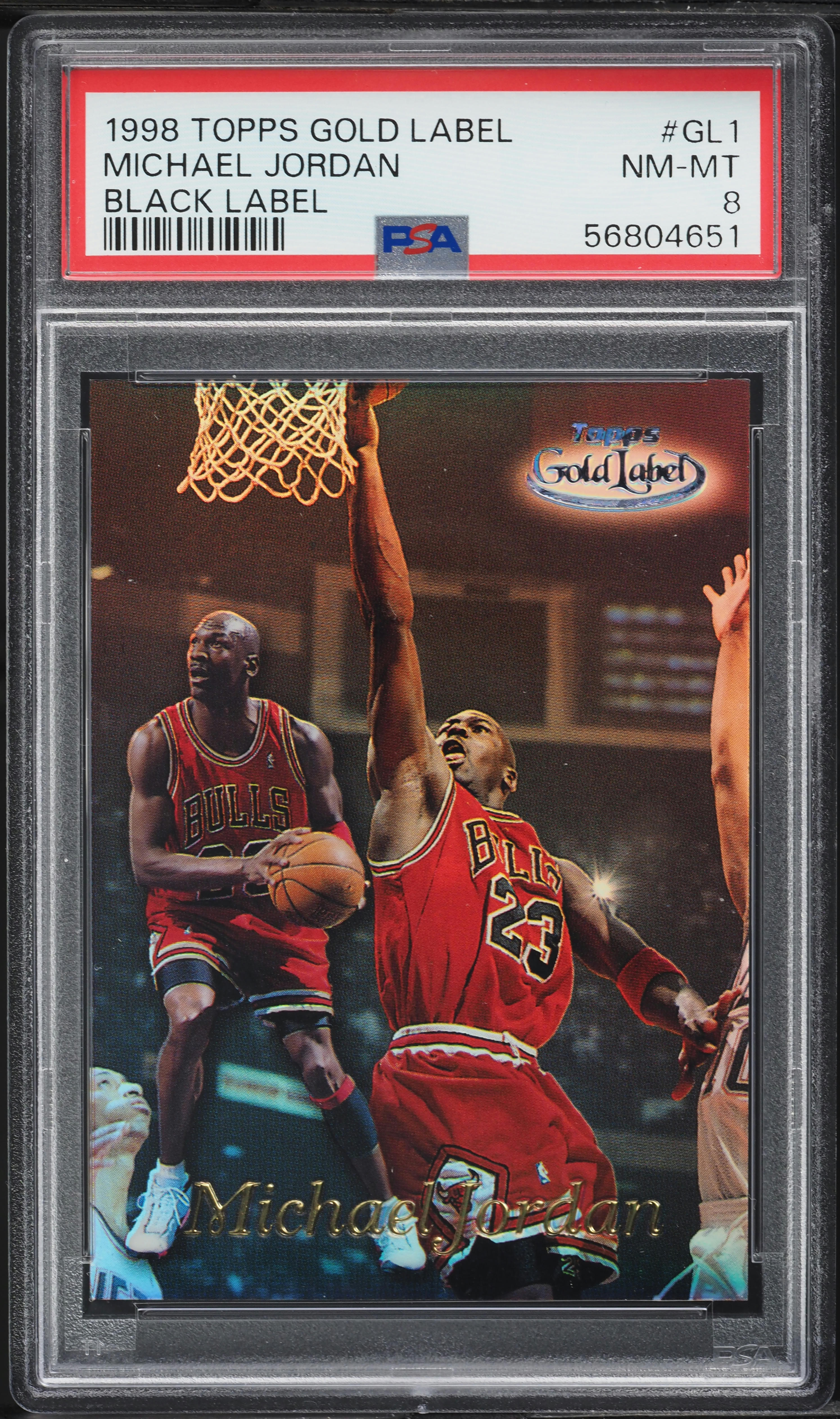 1998 Topps Gold Label Black Michael Jordan #GL1 PSA 8 NM-MT on 