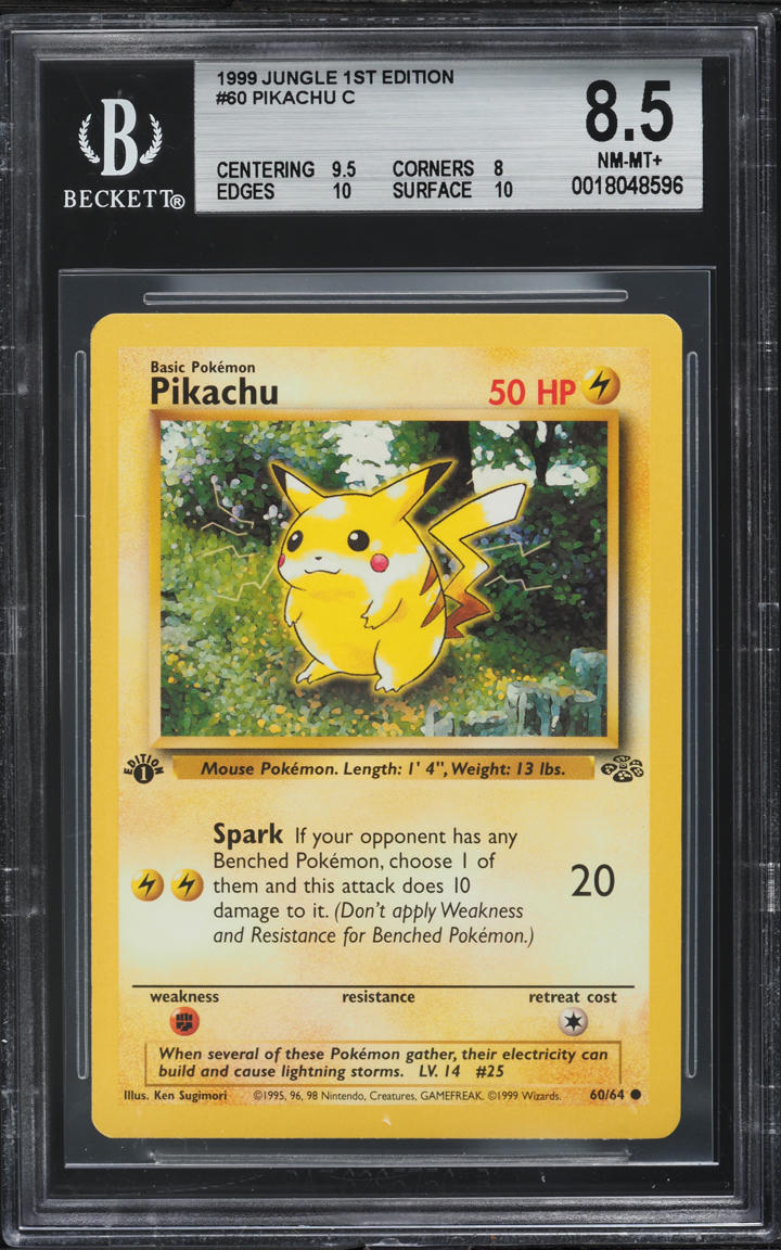 1999 Pokemon Jungle 1st Edition Pikachu #60 BGS 8.5 NM-MT+ on