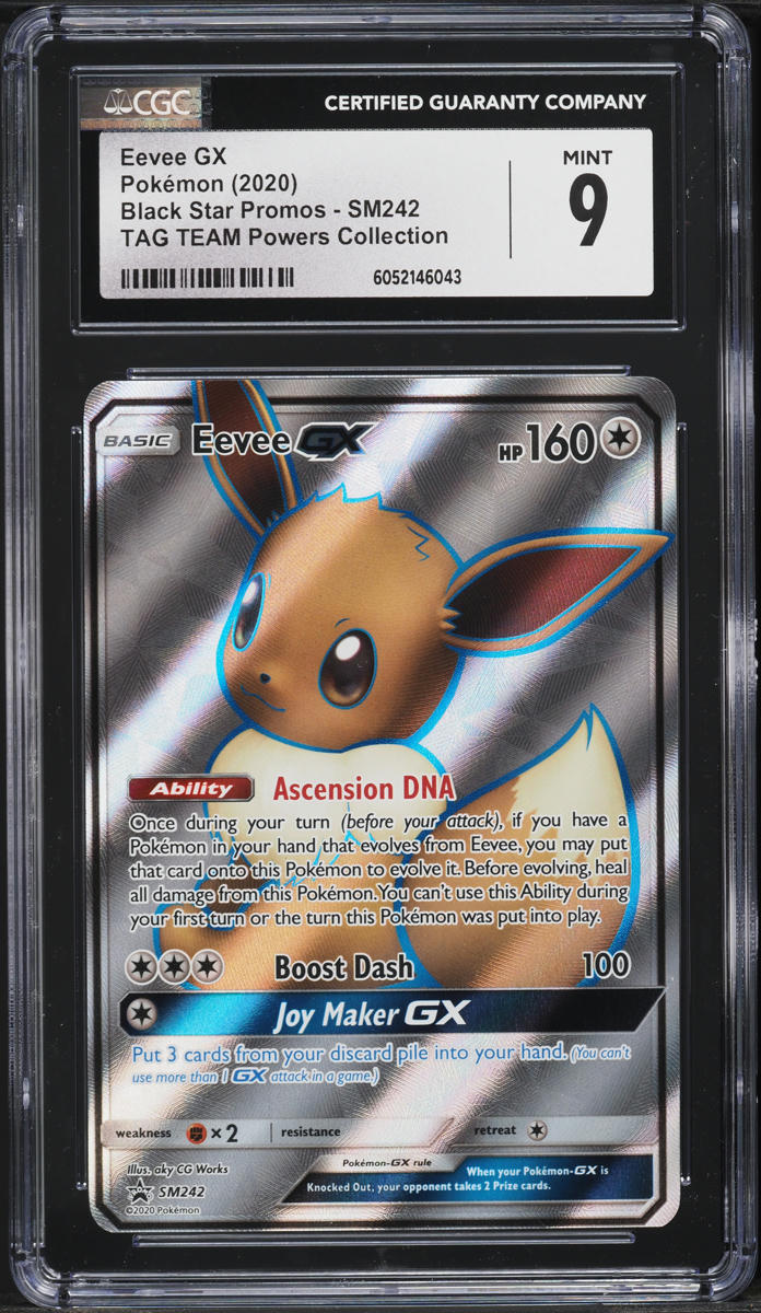 2020 Pokemon SM Black Star Promo Tag Team Powers Eevee GX #SM242 CGC 9 MINT