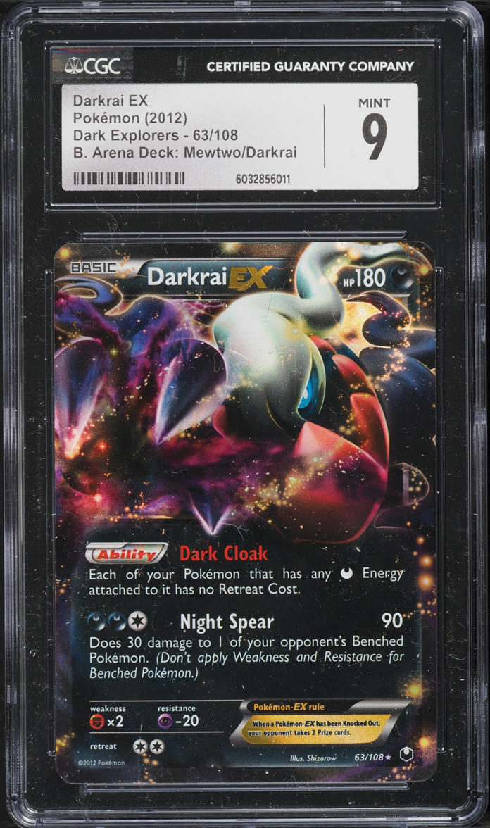2012 Pokemon Black & White Dark Explorers Darkrai EX #63 CGC 9 MINT