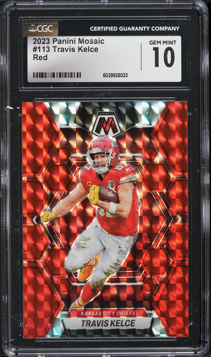 2023 Panini Mosaic Red Travis Kelce #113 CGC 10 GEM MINT