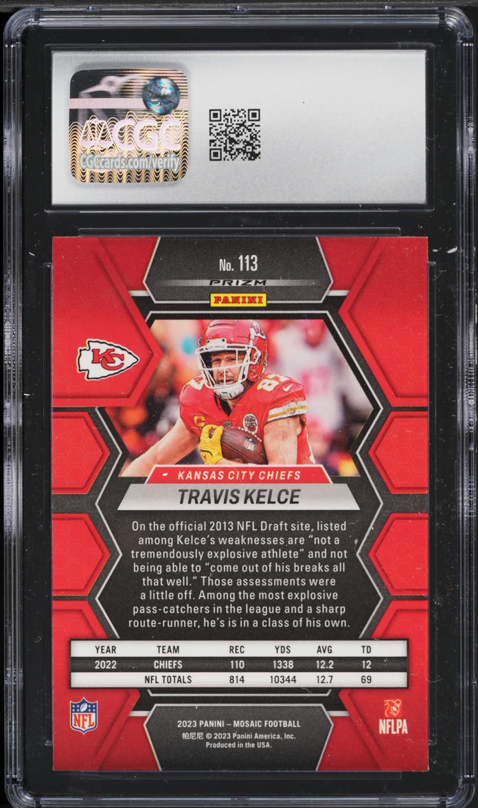 2023 Panini Mosaic Red Travis Kelce #113 CGC 10 GEM MINT