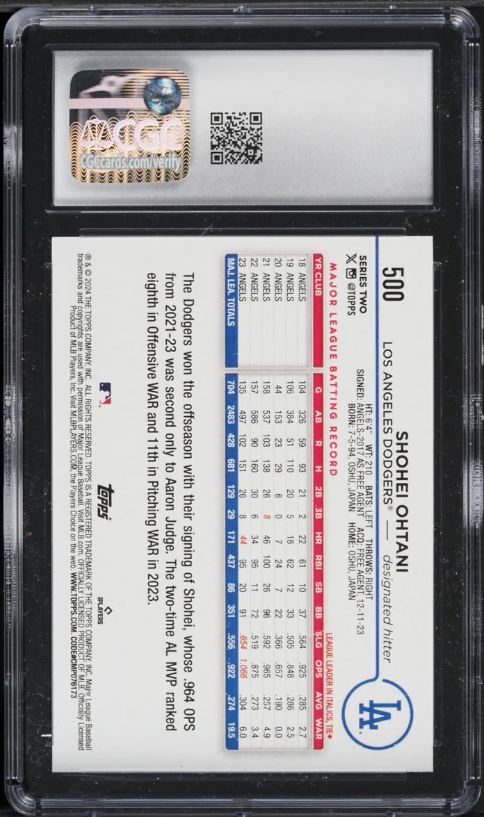 2024 Topps Shohei Ohtani #500 CGC 10 GEM MINT