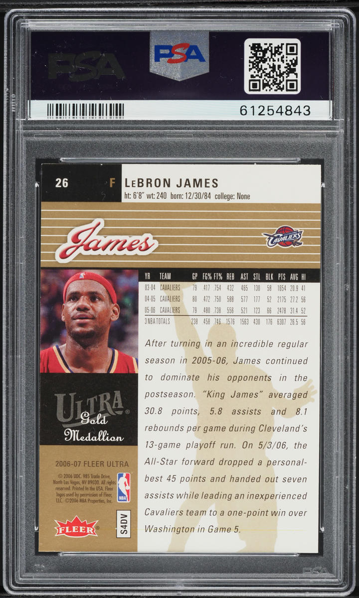 2006 Ultra Gold Medallion LeBron James #26 PSA 9 MINT