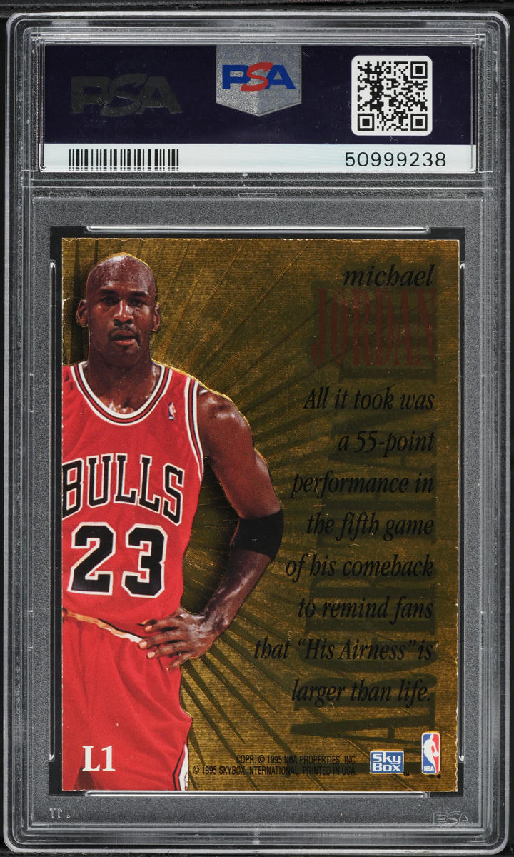1995 Skybox Premium Larger Than Life Michael Jordan #L1 PSA 8 NM-MT