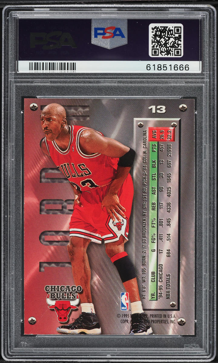 1995 Metal Silver Spotlight Michael Jordan #13 PSA 9 MINT