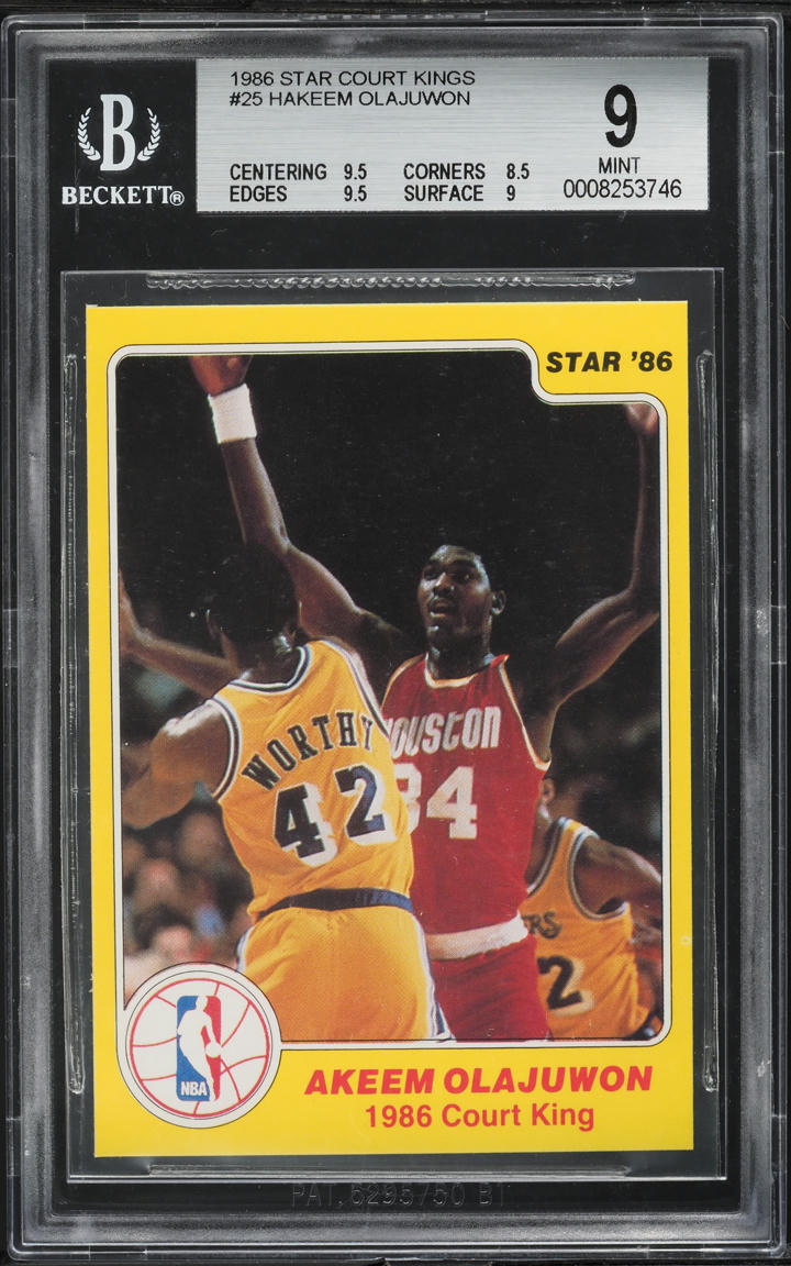 1986 Star Court Kings Hakeem Olajuwon ROOKIE #25 BGS 9 MINT