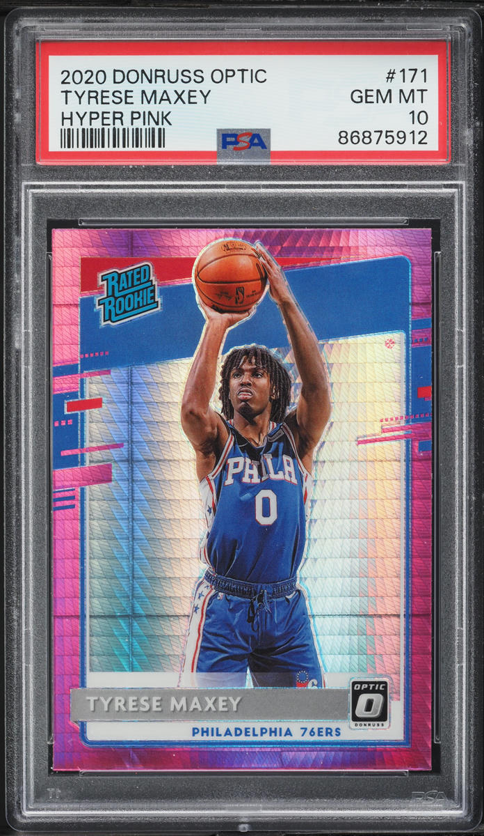 2020 Donruss Optic Hyper Pink Tyrese Maxey ROOKIE #171 PSA 10 GEM MINT