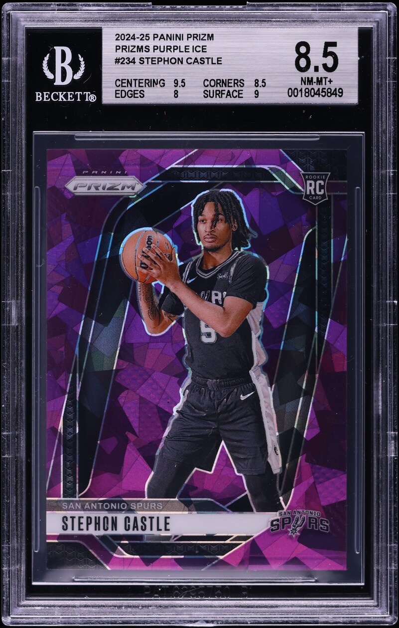 2024 Panini Prizm Purple Ice Stephon Castle ROOKIE /149 #234 BGS 8.5 NM-MT+