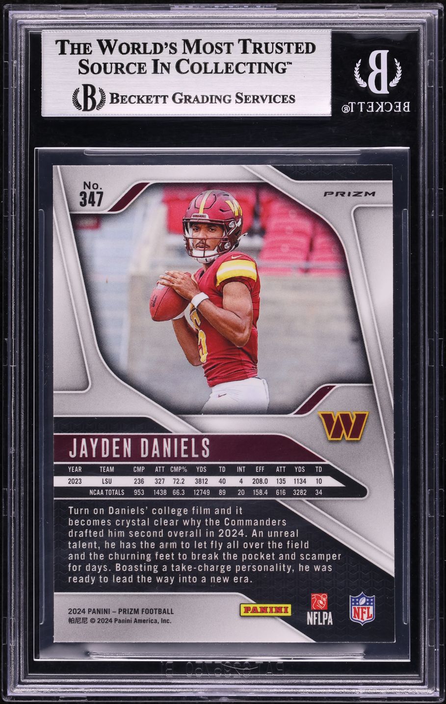 2024 Panini Prizm Orange Ice Jayden Daniels ROOKIE #347 BGS 9 MINT
