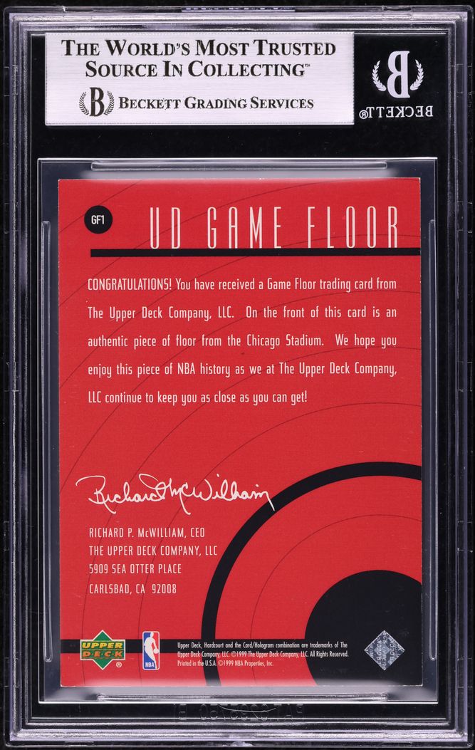 1999 Upper Deck Hardcourt Michael Jordan FLOOR PATCH /50 #GF1 BGS 8.5 NM-MT+