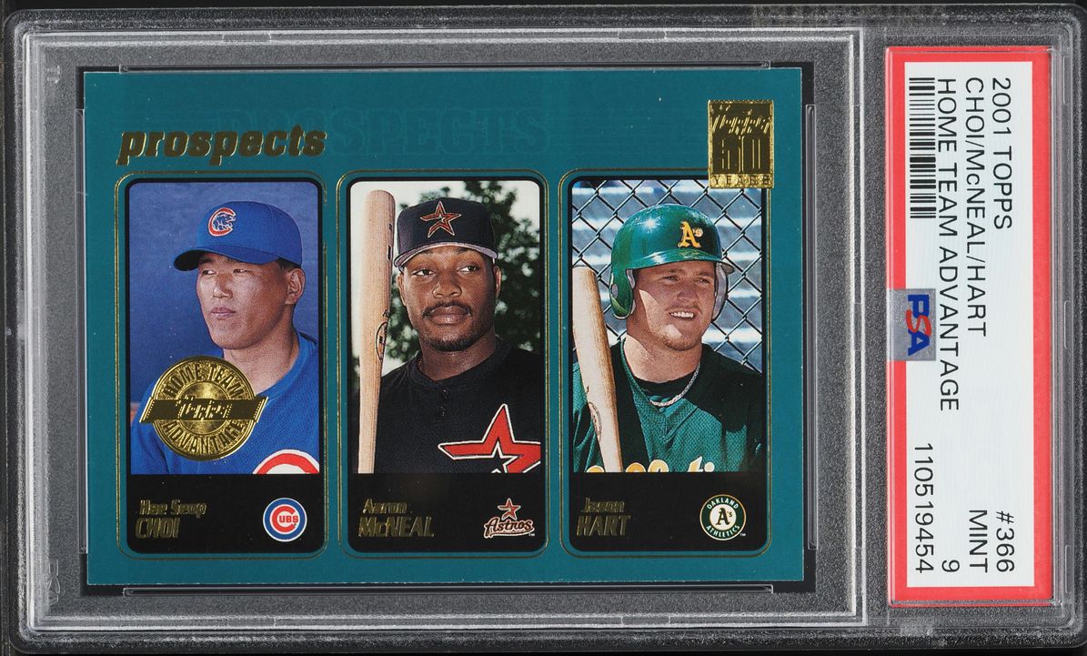 2001 Topps Home Team Advantage Choi McNeal Hart #366 PSA 9 MINT