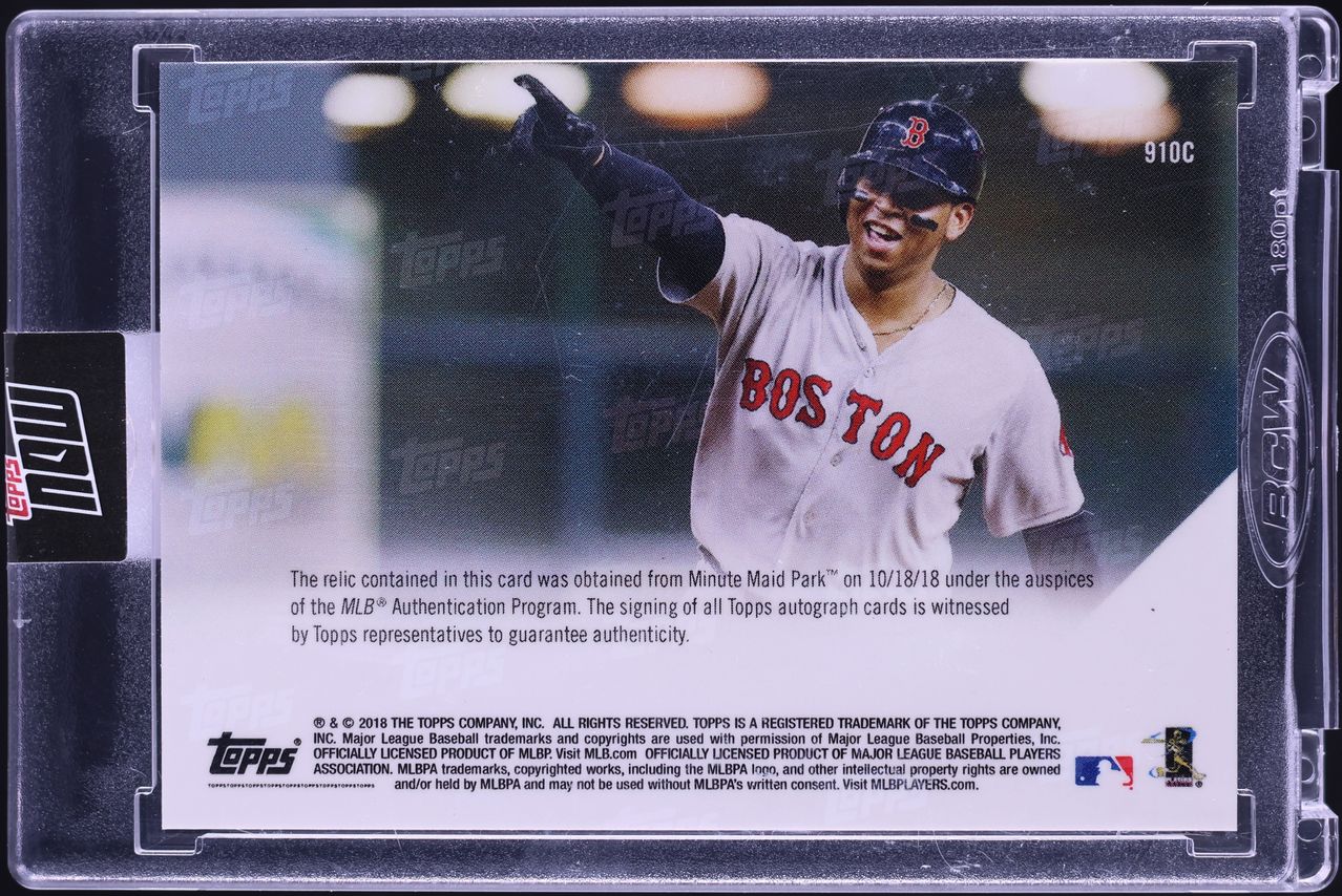 2018 Topps Now Orange Rafael Devers ROOKIE PATCH AUTO /5 #910C